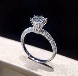 Tenham selos e caixa de 925 anéis de amor prata esterlina um diamante originais Bague anillos mulheres casar com conjuntos de casamento noivado HB presente da jóia