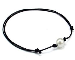 New 20pcs/lot Fashion Knot Pearl Necklace Leather Cord Jewellery Selling Women's Wholesale Choker Necklace hot