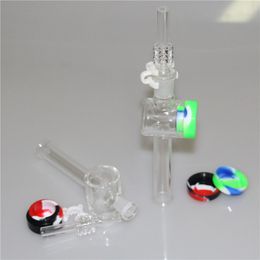 Hookah mini nectar Pipe kit with quartz nail and silicone container Glass water pipes bong smoking pipe Oil Rigs rig