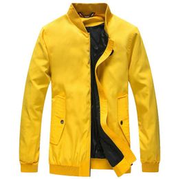 Men's Brand Jacket Spring Casual Stand Neck Coats Designer Brand Logo Men's Soft Shell jacket in Yellow Black and Red