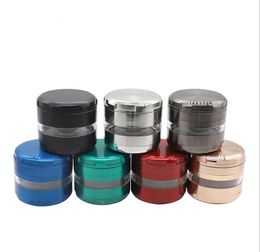 A New Type of Manual Metal Smoke Grinder with Four Layers of Clear Zinc Alloy 63mm Smoke Grinder