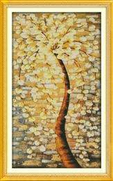 Riches & honour and peace tree home decor painting ,Handmade Cross Stitch Embroidery Needlework sets counted print on canvas DMC 14CT /11CT
