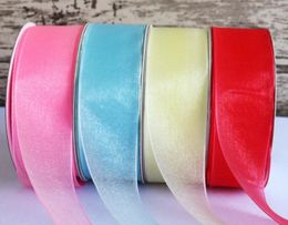 4cm wide transparent decorative snow yarn ribbon gift bag hair accessories ribbon Colourful rolls 45 Metres Chiffon tape yarns