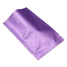 Matte Purple 12x18cm Open Top Pure Aluminium Foil Vacuum Food Grade Package Pouch Mylar Heat Sealable Foil Vacuum Dry Food Candy 000