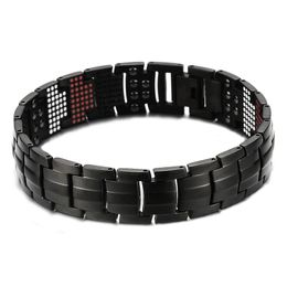 New Desgin Classic Black Pure Titanium Steel Magnetic Bracelet For Men Woman Magnets Negative Ions Germanium Health Bracelets jewelry