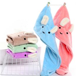 factory wholesale new creative rabbit ears dry hair caps absorbent and quickdrying coral velvet dry hair towel