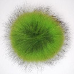 Wholesale mixed Colourful style accessories real raccoon fur balls long hairs pom poms dyed bag key chain