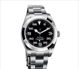 Mens Designer Rolx men Stainless steel strap AIR KING Black dial green pointer automatic movment Sapphire glass mirror watches men master wristwatch