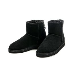 Sıcak Satış-2020 Yeni kar botları Klasik Kısa Yarım Mini Ayak bileği Diz erkekler Siyah Kestane Gri Kahverengi patik 42-45 zapatos ayakkabı mens önyükleme