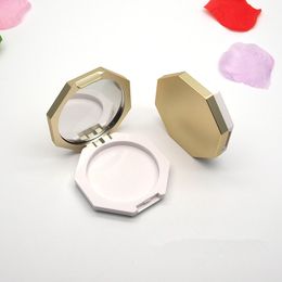 Empty Gold Powder Compact Eyeshadow Case Lipstick Container DIY Blush Box with Mirror Fast Shipping F2923