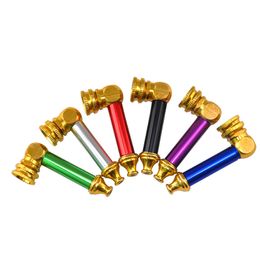 Newest Colorful Gold Mini Metal Aluminum Smoking Pipe Portable Innovative Design Removable Easy Clean High Quality Hot Cake DHL Free