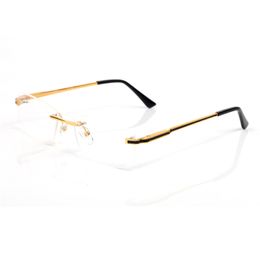 2021sunglass Buffalo Horn Frames MenNew Fashion Men Optical Frame Glasses Rimless Gold Metal Buffalo Horn Eyewear Clear Lenses glasses With box