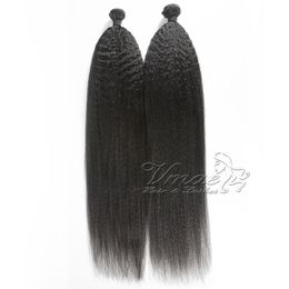 VMAE Wholesale Grade 11A Brazilian Virgin Human Hair Weft Natural Colour Kinky Straight 3 Pcs Remy Hair Weave Bundles Extensions