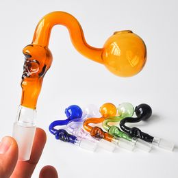 Skull Glass Oil Burner Pipe Glass Pipe Smoking Accessories 14mm 18mm male/female joint for darb rig glass bong