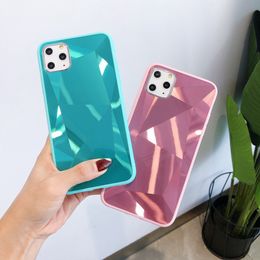 Rhombus Diamond Mirror Phone Case for iPhone 11 Pro Max Laser Back Cover For Iphone XS XR 8 7 6S Plus