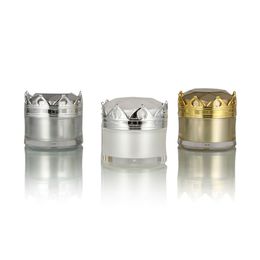 5g 10g cosmetic cream bottle jar luxury empty cosmetics container with crown cap white gold silver