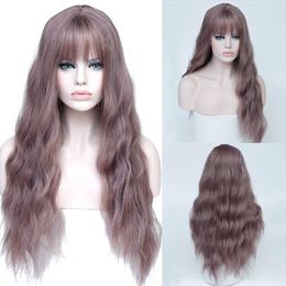 Long hair chemical fiber hood wig high temperature silk mechanism long T color natural curved multicolor instant noodle roll