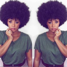 lady's short cut kinky curly wig African Ameri Brazilian Hair Simulation Human Hair black short Kinky curly wig