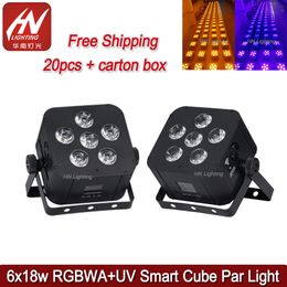 20pcs Stage Par50 Light Battery LED Par 6x18W RGBAW UV 6in1 Wireless DMX Wedding DJs Akku Uplighting with WIFI&Remote
