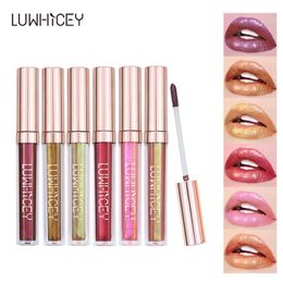 LUWHICEY Crystal Glow Lip Gloss Laser Holographic Lip Tattoo Liquid Lipstick Mermaid Pigment Glitter Lip gloss Metallic makeup