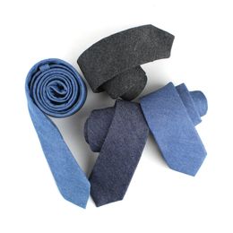 New Cotton Neck tie 6cm solid 4 Colours men necktie cotton ties for Father's Day Men's business tie Christmas Gift