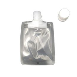 30ML Plastic Nozzle Beverage Drinking Bag Mini Suctiion Packaging Bags Transparent Clear Doypack Spout Pouch Bags