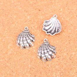 82pcs Charms shell Antique Silver Plated Pendants Making DIY Handmade Tibetan Silver Jewelry 19mm