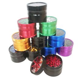 Herb Grinders Tobacco Smoking 4 parts 63mm Aluminium Alloy Grinder With Clear Top Window Lighting Grinder Smoking Accessories For Tobacco