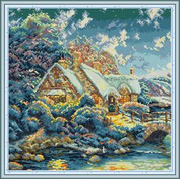 House in the Hills home cross stitch kit ,Handmade Cross Stitch Embroidery Needlework kits counted print on canvas DMC 14CT /11CT