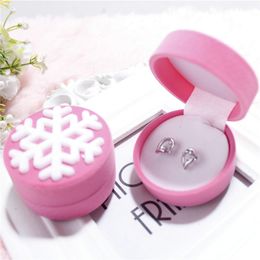 Shell Shape Velvet Ring Box Engagement Wedding Jewellery Boxes Rose Flower Design Gifts Holder for Lover yq2010