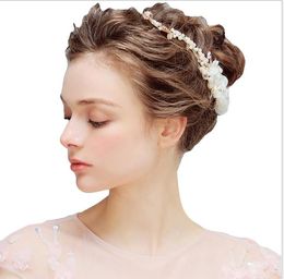 European and American Bride Headwear Sweet Pearl Hair Jewelry Accessories Handmade Headflowers