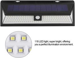 118 LED 1000LM Waterproof PIR Motion Sensor Solar Garden Light Outdoor LED Solar Lamps 3 Modes Security Pool Door Solar Lights