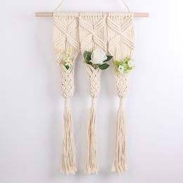 Pot Holder Macrame Plant Hanger Planter Hanging Basket Cotton Rope Braided Craft Wall Home Decor Gifts