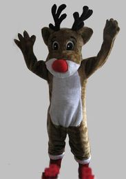 free shipping Rudolph Reindeer Mascot Costume Classic Cartoon Costumes Adult Size