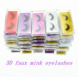 3D Mink False Eyelashes Natural Long Fake Eyelash Extension Thick Cross Faux Eye lashes Makeup 3set