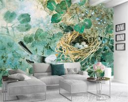 Custom Photo 3d Wallpaper Warm Bird and Birdhouse Landscape Living Room Bedroom TV Background Wall Wallpaper