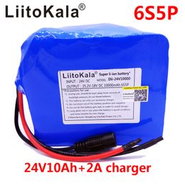 LiitoKala 18650 brand 24V 10Ah lithium battery pack 350w high power 25.2V electric bicycle with bms