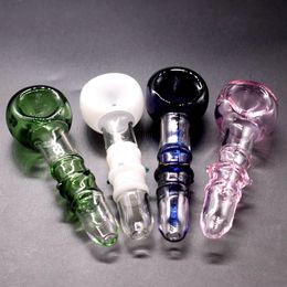 IN STOCK 4 Colour 4.5 Inch Coloured Pyrex Glass Oil Burner Smoking Pipes Dab Accessories