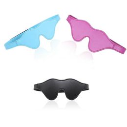 Bondage Blinder Soft Padded Leather Blindfold Eye Cover Sleep Mask Patch Restarint Slave AU097