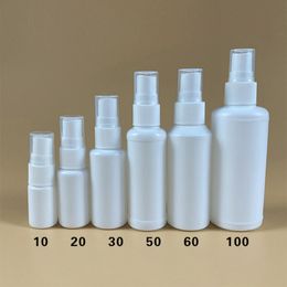 10ML 20ML 30ML 50ML 60ML 100ML White Plastic Spray Bottles Refillable Fine Mist Sprayer Bottles Makeup Cosmetic Atomizers Container