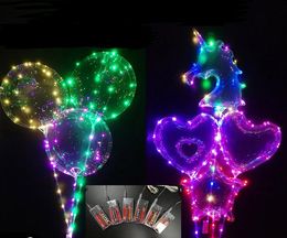 Luminous Unicorn Bobo Balloons LED Light Balloon 18 inch Balloons For Wedding Party Festival Luminous Decorations Toys SN2737