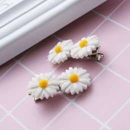 mini flower clips NZ - Mini Daisy Hair Clip Charms Flower Elastic Hair Ring Rope Bands clips HairPins Ponytail Girls Kids Holder Haie Styling Accessories