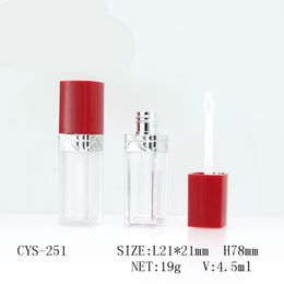 8ml Empty Lipstick Tube Square Shape Acrylic Frost Clear Lip Balm Tubes Bottle Lip Gloss Tube Cosmetic Gloss Container