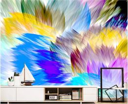 3d wall murals wallpaper Abstract Colour Watercolour feather living room background wall