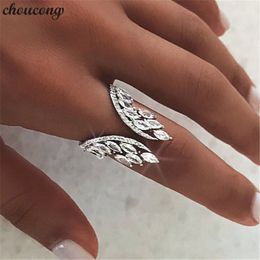 choucong Female Angel wings Ring 925 sterling Silver Diamond Engagement Wedding Band Rings For Women Finger Jewellery Gift
