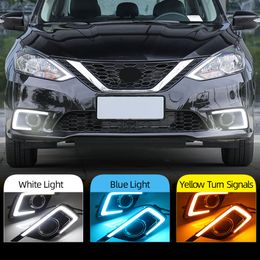 2PCS LED Daytime Running Light For Nissan Sentra Sylphy 2016 2017 2018 2019 Car Accessories Waterproof DRL Fog Lamp Decoration