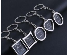 5000pcs Photo Frame Round Heart Oval Rhombus Shape Metal Alloy Key chain KeyChain Car Keychains Couples Keyring Gift