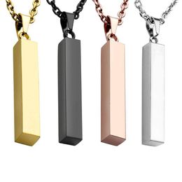 Simple Geometric Long Strip Stainless Steel Pendant Necklace Alloy Long Sweater Collar Clavicle Chain Charming Necklaces Jewellery Accessory