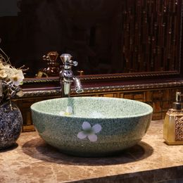 Europe Style Handmade Countertop Ceramic wash basin Bathroom Basin Bathroom Sink porcelain chinese porcelain sink