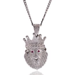 Men Hotsale Punk Jewellery Gold Silver Colour Top CZ Lion King Pendant Necklace Nice Gift for Boy Friend